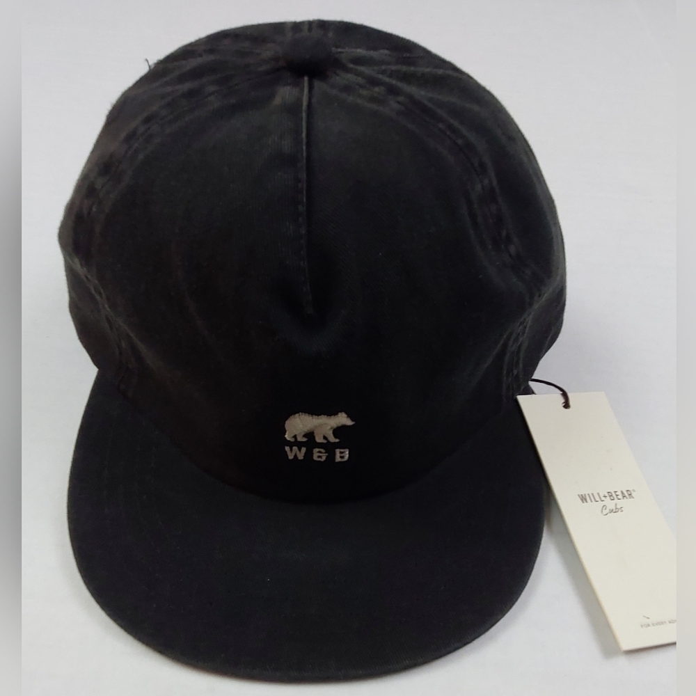 Will + Bear Cubs Hat Kids One Size Black Little Ranger Cotton Cap NWT